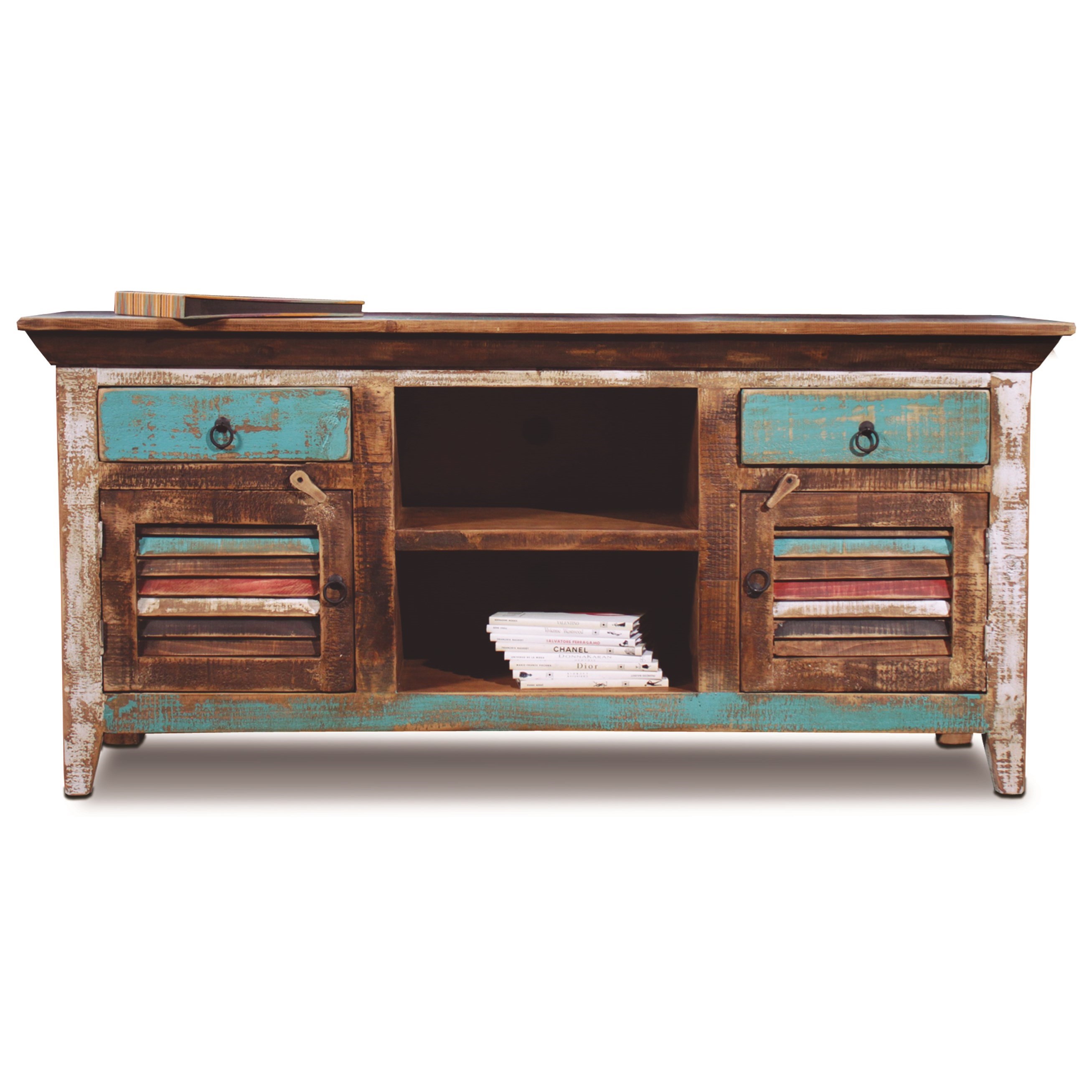 Horizon Home Bombay H2280-400 Rustic Console with Louvered Doors
